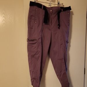 Purple Cargo Pants with Black Accents